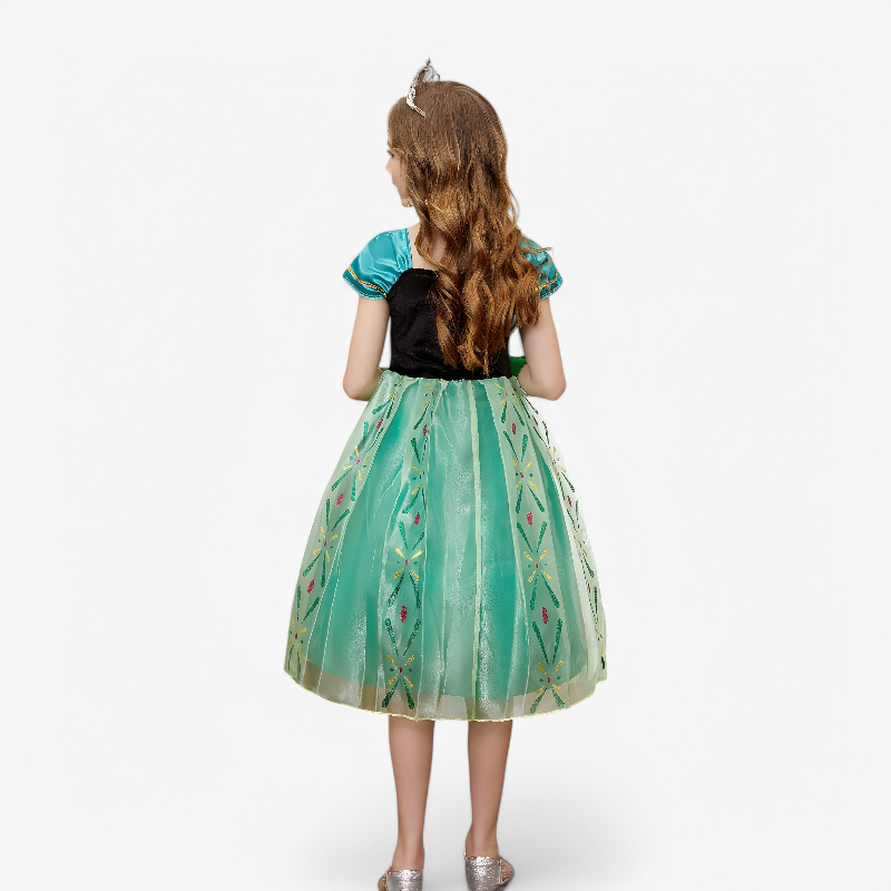 Zauberhaftes Prinzessinnenkleid für Mädchen – inklusive Krone und Zauberstab