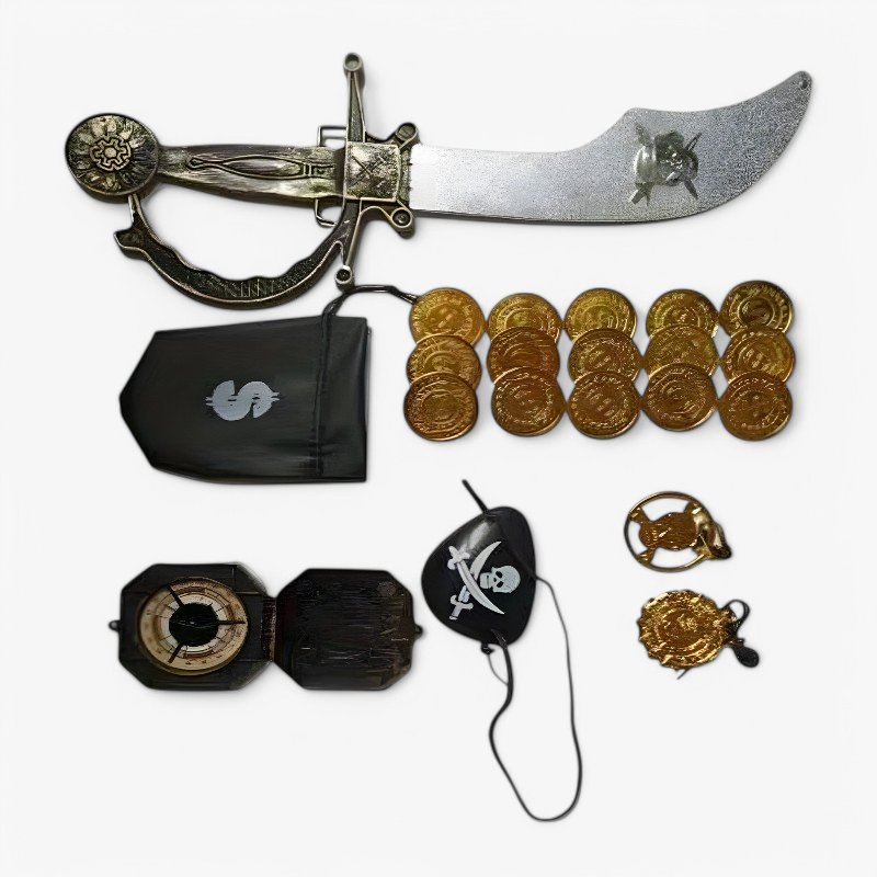 Pirate Adventure Toy Set for Children – Complete with Sword, Coins, and Compass