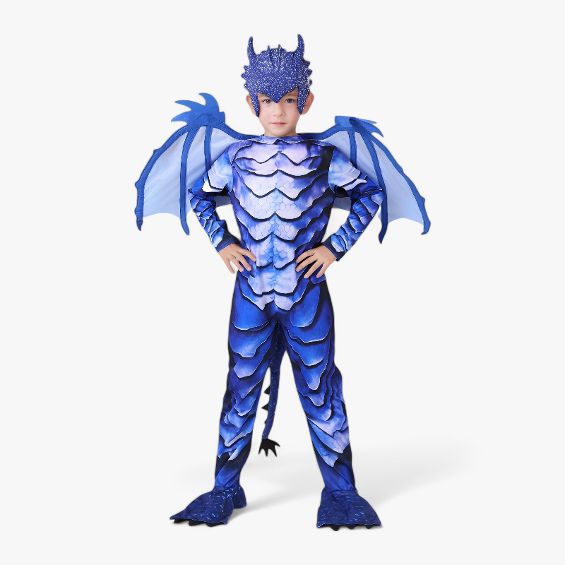 Strój smoka dla dzieci – zawiera skrzydła, maskę i ogon