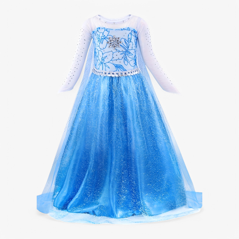 Elegantes Prinzessinnen-Outfit für Mädchen – inklusive Tiara, Handschuhen und Zauberstab