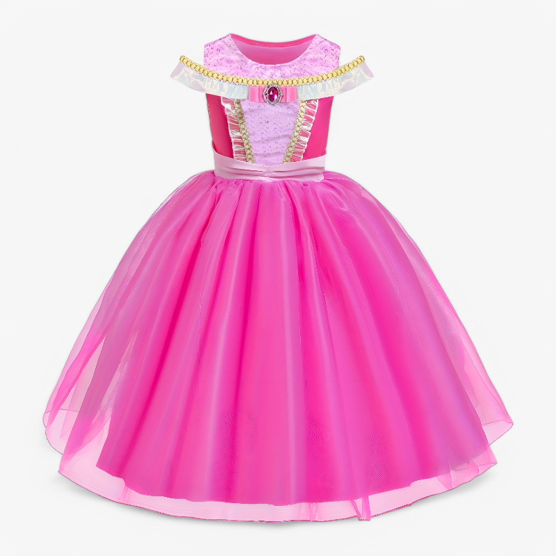 Rosafarbenes Prinzessinnen-Outfit für Mädchen – inklusive Krone und Accessoires