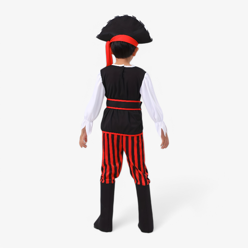 Piratenkostüm für Jungen – Komplett mit Hut, Gürtel und gestreifter Hose
