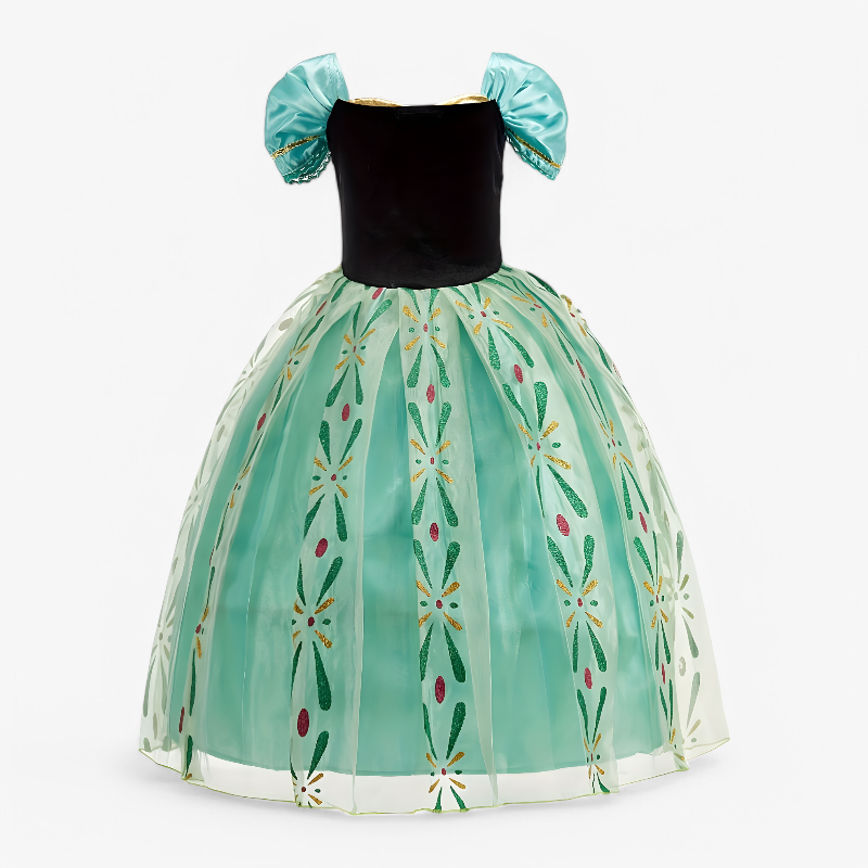 Zauberhaftes Prinzessinnenkleid für Mädchen – inklusive Krone und Zauberstab