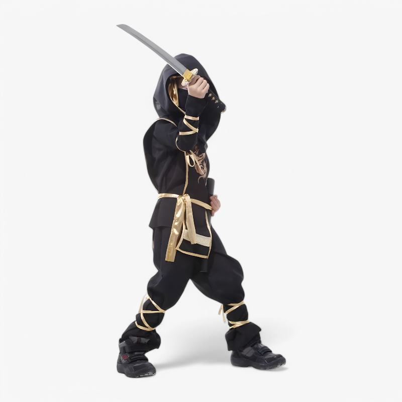 Ninja-Kostüm für Kinder – inklusive Schwert und Zubehör