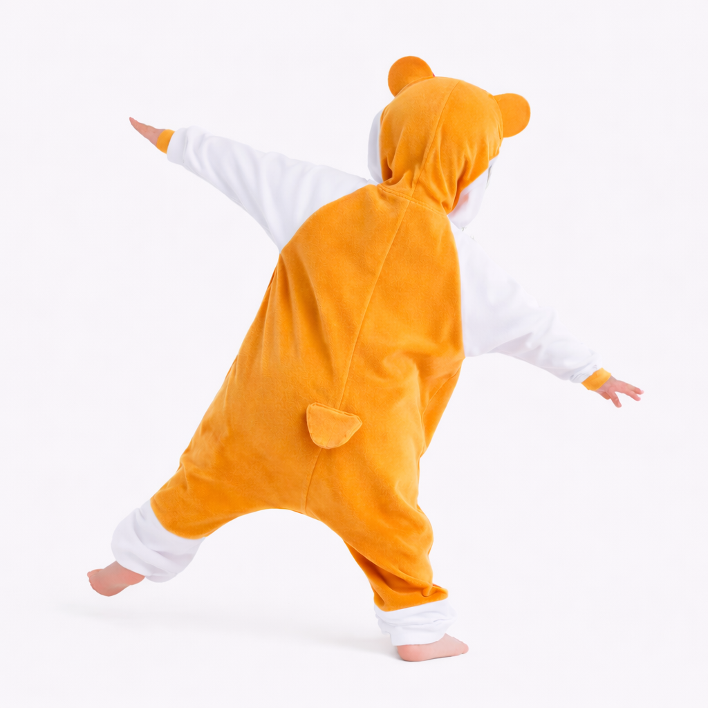 Hamster-Einteiler für Kinder – Weich und bequem mit Kapuze und Schwanz