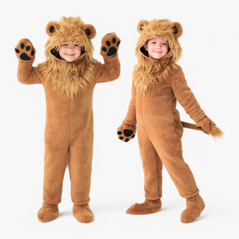Mutiger Löwe – Löwen-Einteiler für Kinder – Komplettes Set