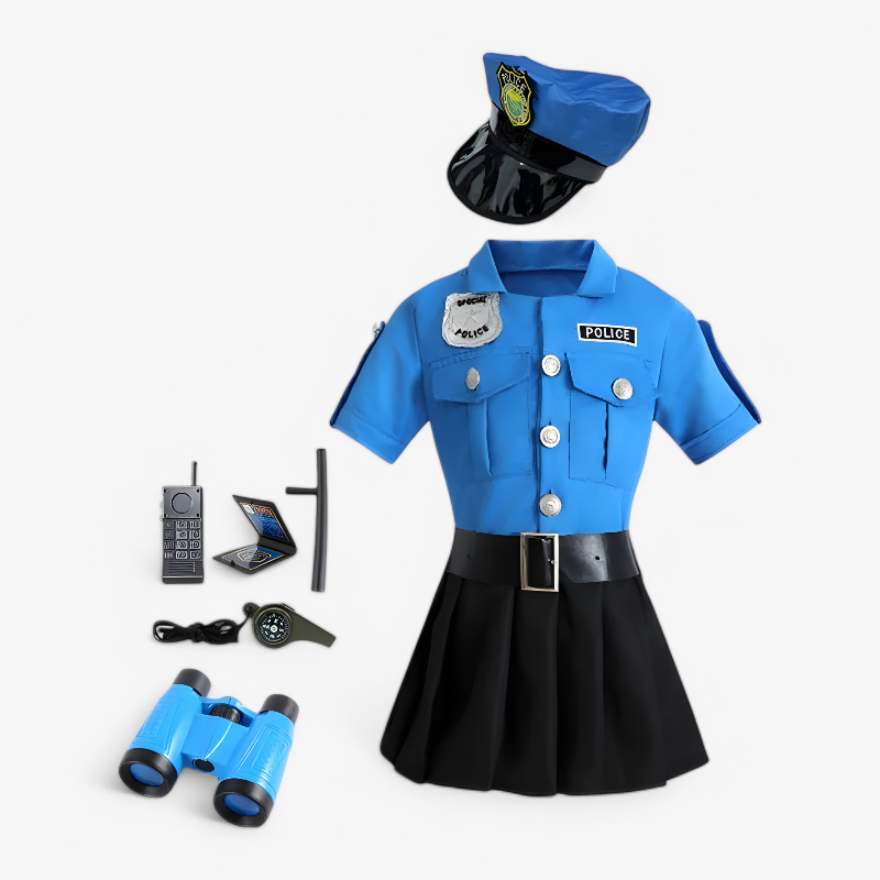 Polizeikostüm für Mädchen – inklusive Hut und Accessoires