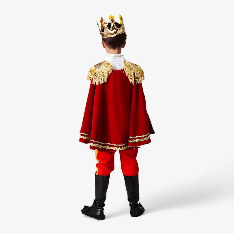 Prinzenkostüm für Kinder – Königliches Outfit mit Krone, Stab und Umhang