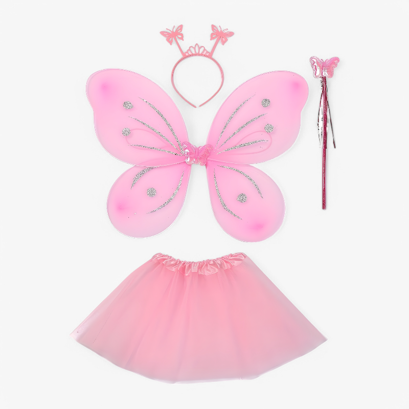 Cute Butterfly Costume Set for Kids – Includes Wings, Hat, and Magic Wand