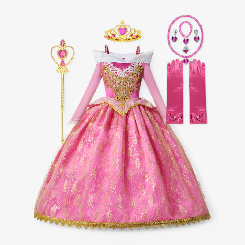 Bezauberndes Prinzessinnenkostüm für Kinder – komplett mit Tiara und Zepter