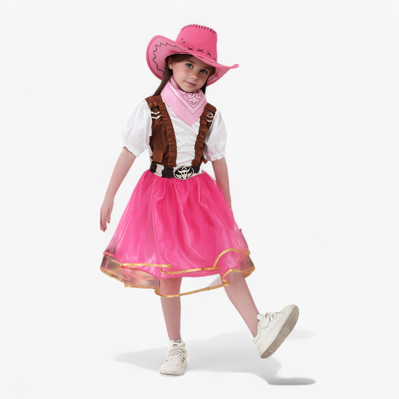 Cowgirl-Kostüm für Mädchen – inklusive Hut, Schal und Rock für Partys und Abenteuer
