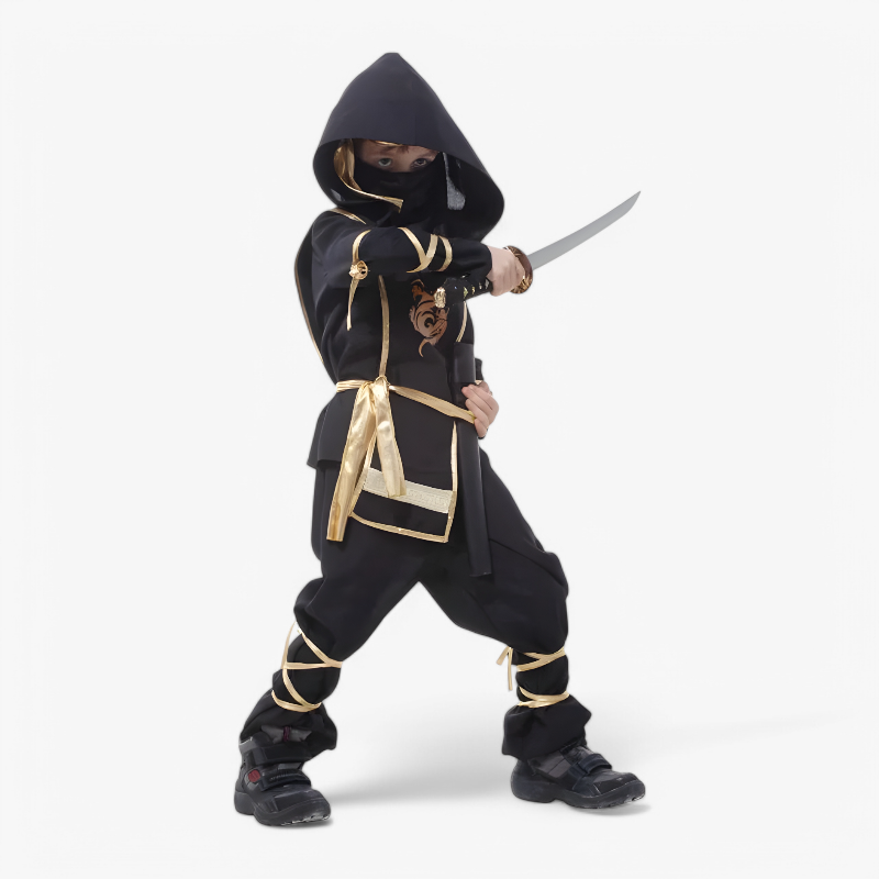 Ninja-Kostüm für Kinder – inklusive Schwert und Zubehör