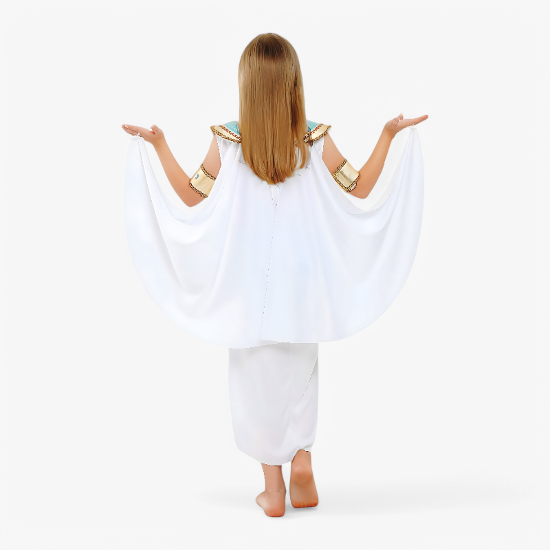 Tapferes ägyptisches Prinzessinnen-Outfit für Mädchen – Komplettes Set mit Kleid, Stirnband und Accessoires