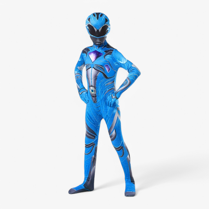 Blaues Superheldenkostüm für Kinder – Komplettes Outfit mit Helm